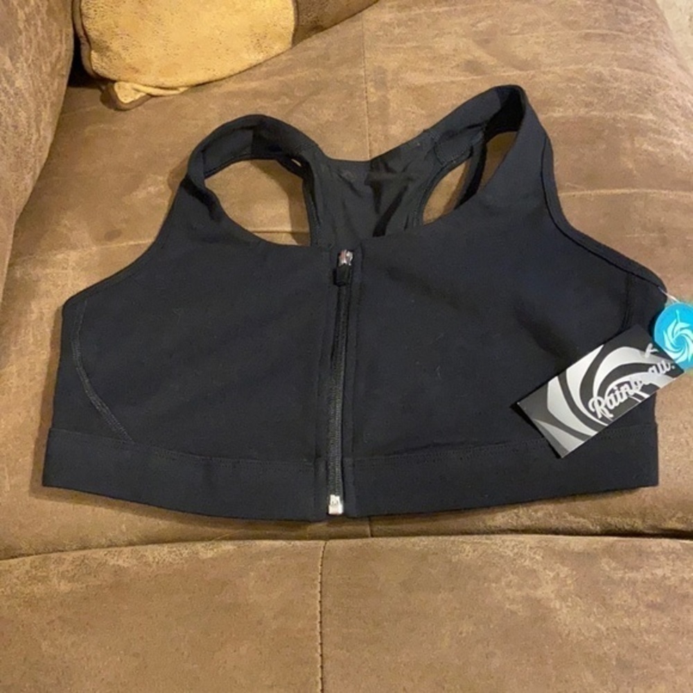𝅺rainbeau Curves Vida zip front mesh back Performance sports bra